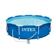 Басейн каркасний Intex Metal Frame Pool круглий 305х76 см з фільтр-насосом 4485 л