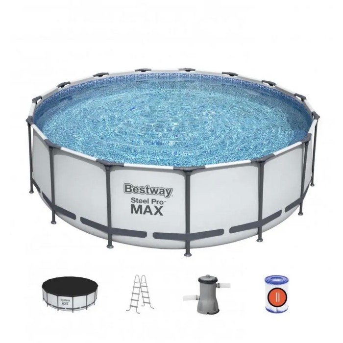 Басейн каркасний Bestway Steel Pro Max Model1 Grey круглий 457х122 см, 16015 л