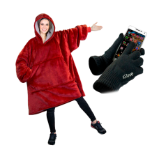 Плед із капюшоном — Huggle Hoodie + Рукавички для сенсорних екранів — iGlove